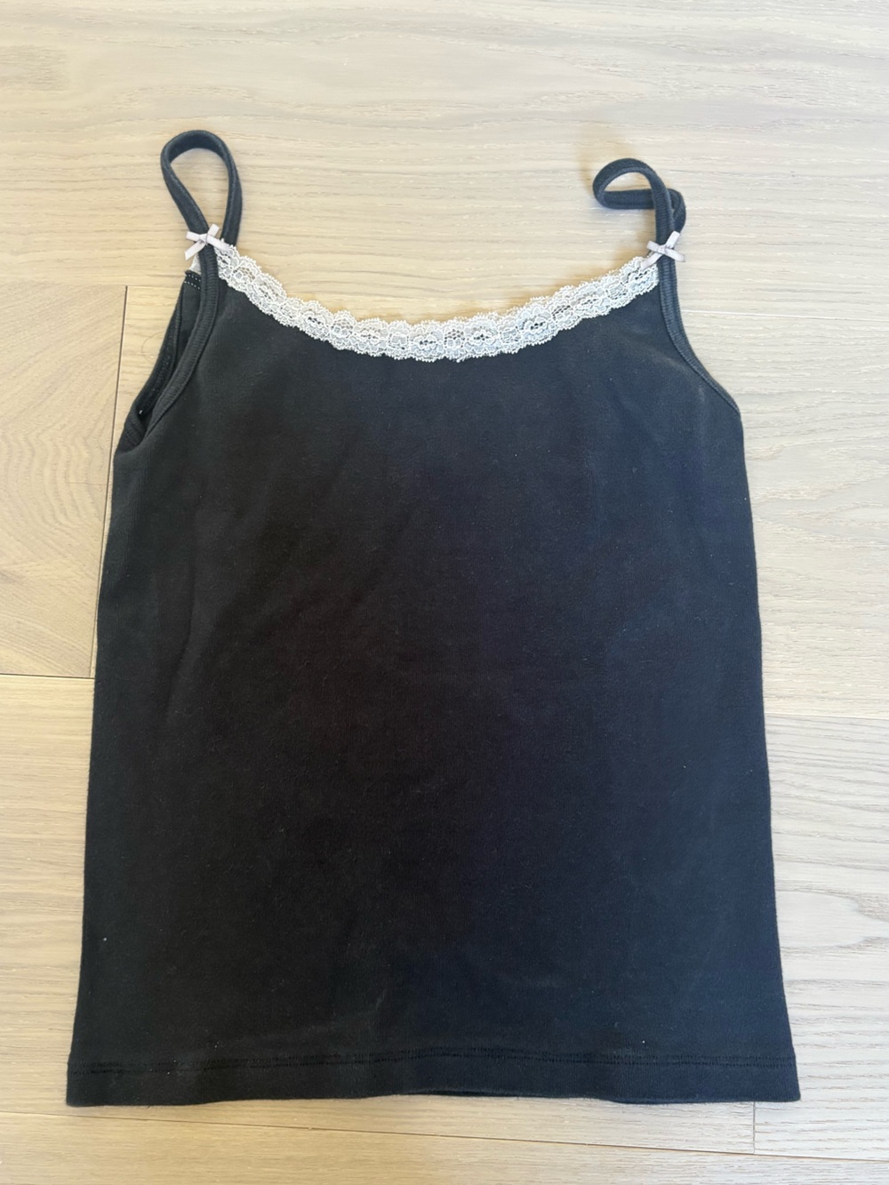 Brandy Melville Black tank top with White lace